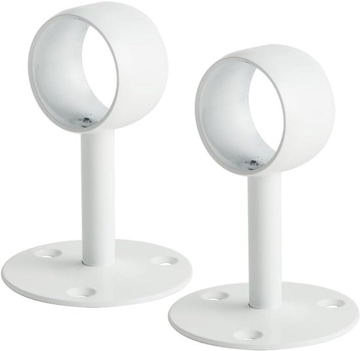 Verstelbare plafondsteun voor gordijnroedes, wit, met schroeven, set van 2, 38 mm diameter, ideaal voor wand- en plafondmontage