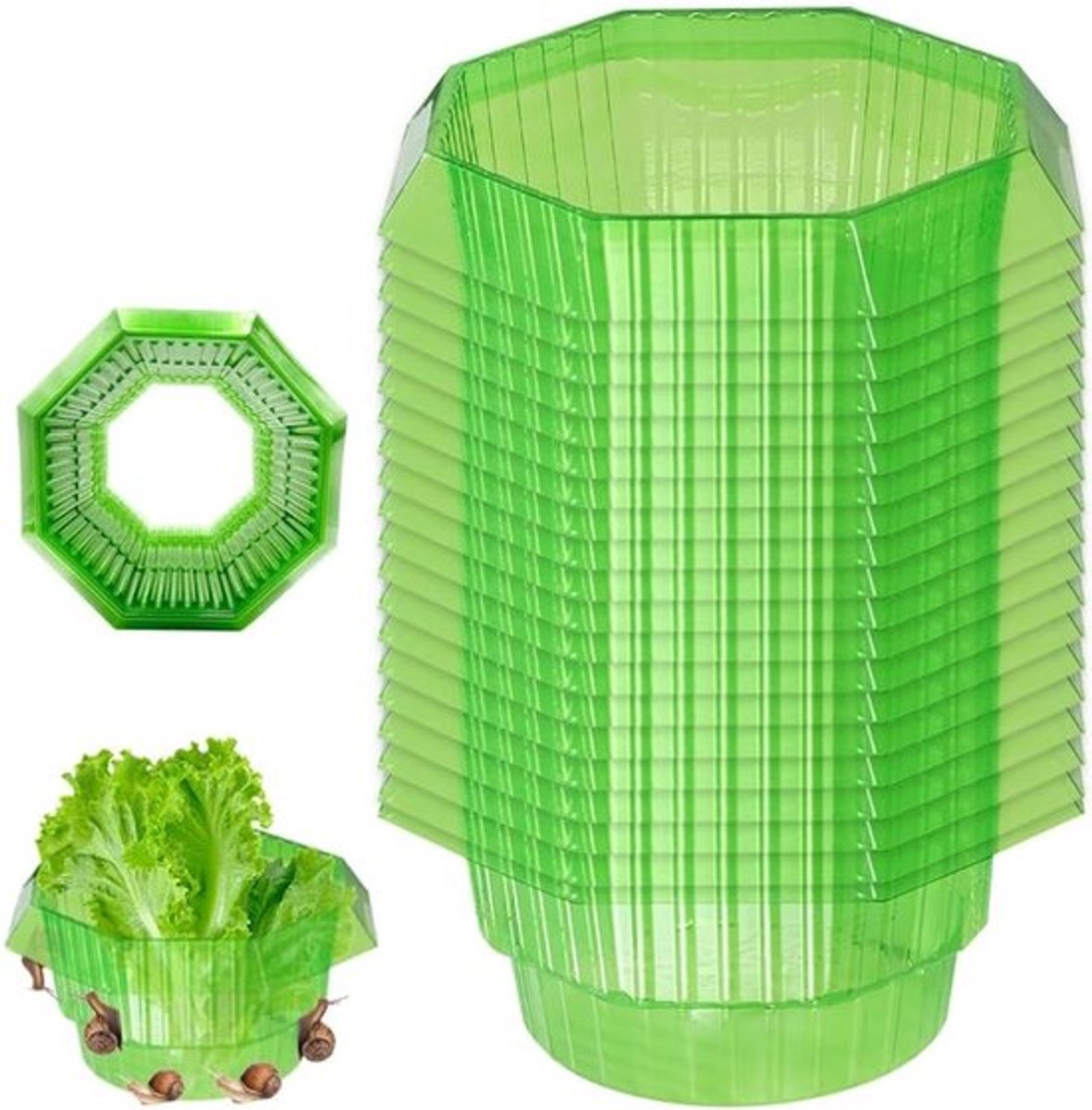 Herbruikbare Slakkenbeschermers - Set van 20, Plastic Slakkenkraag voor Plantbescherming, Ideaal voor Sla en Kool