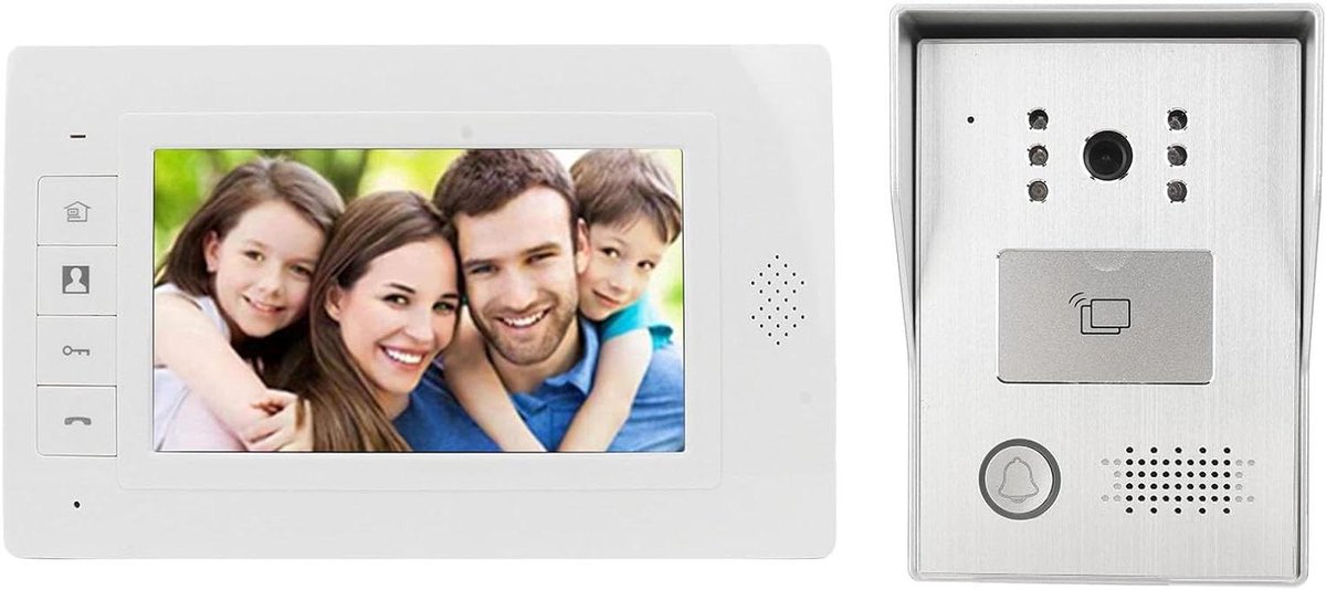 Video Deurbel - Deurbel Camera - Veilig Wonen - Infrarood Nachtzicht - 7 Inch Scherm - Zwart