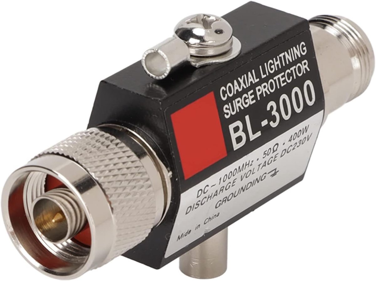 SnelShoppen - 400W Coaxiale Bliksembeveiliging Surge Protector N Vrouwelijk naar N Mannelijk Arrester DC~1000MHz Hoogwaardige Materiaal voor Volledige
