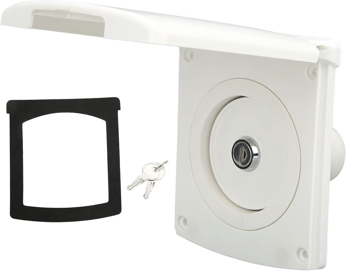 SnelShoppen - RV Inlaat, Sluitbare Waterdop, Engineering Grade ASA, IP44 Waterdicht, Lekvrij Vulstation met 2 Sleutels voor Camper, Caravan, Boot en C
