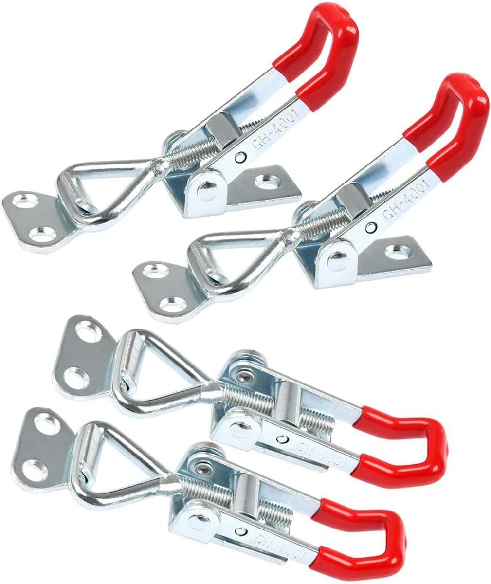 SnelShoppen - 4 Stuks Verstelbare Toggle Klemmen, Snelle Ontgrendeling, Stevige Latch voor Kastdeuren, Gereedschapskisten, Opslagdozen, Galvaniseerd I