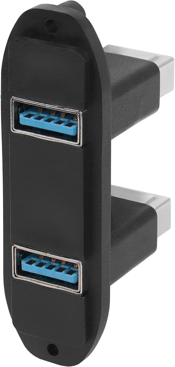 SnelShoppen - Dual USB 3.0 Paneel Connector Adapter 2 Poort USB3.0 Vrouwelijk naar Vrouwelijk Paneel Mount Coupler Extender voor Apparatuur Panelen, D