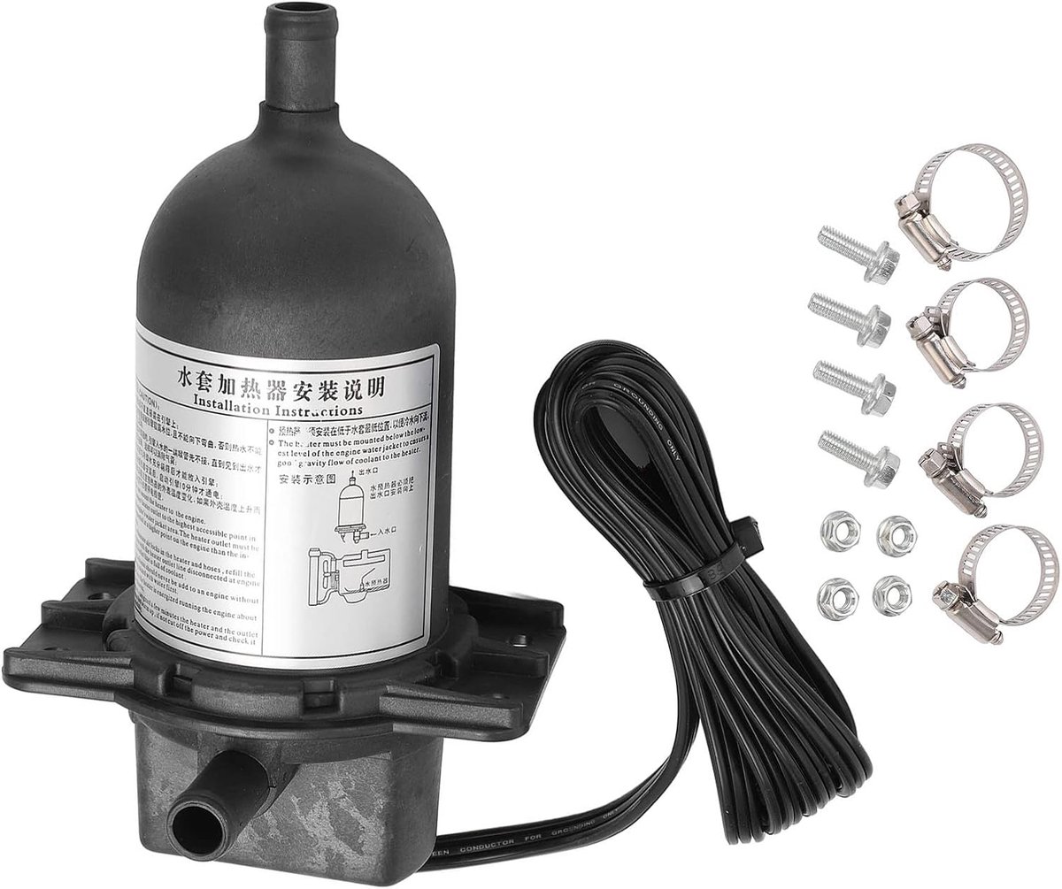 SnelShoppen - 1500W Motor Water Jacket Heater - Zelfcirculerende Generator Thermostaat Koelvloeistof Verwarmer voor 5.7 tot 8.2L Generator Inhoud