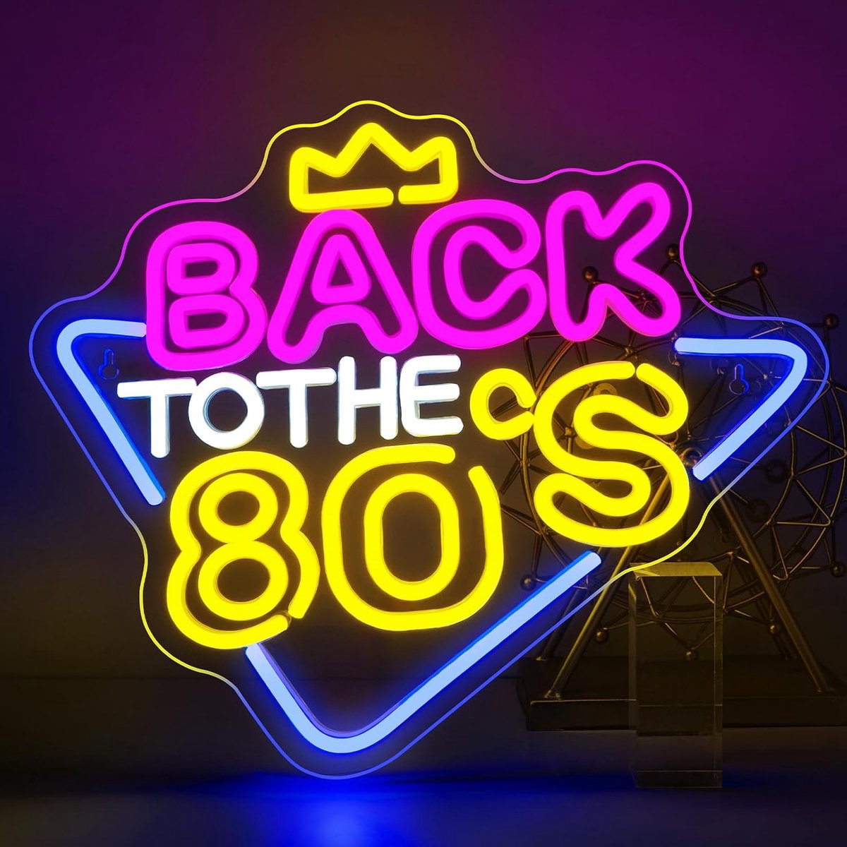 Looklight Neon Sign, Colorful LED Neon Light for 80s Party Decoration, USB 80 Style Letter Neon Light for Bedroom - ShopVlot