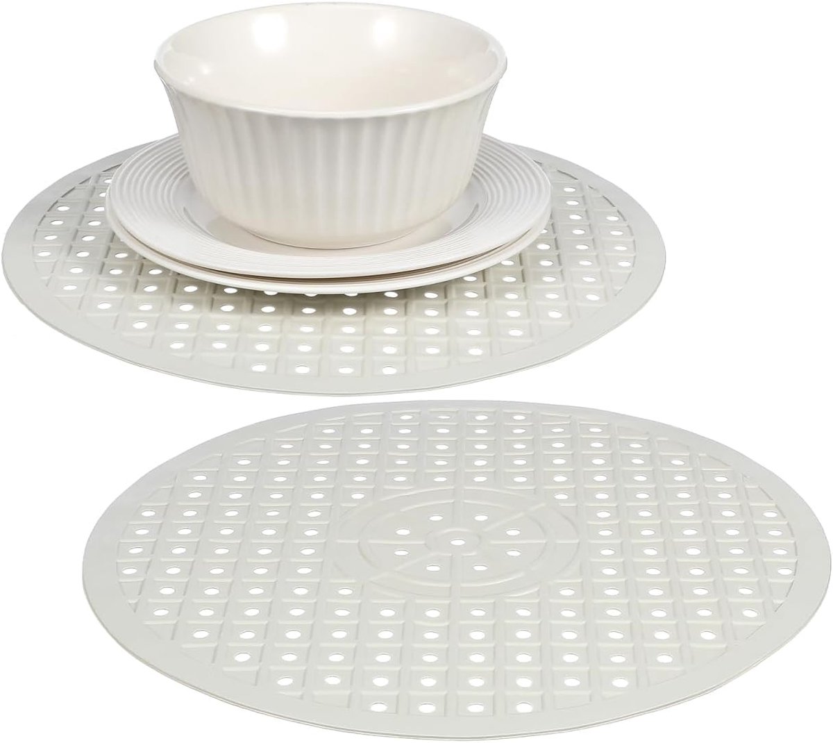 SnelShoppen - Set van 2 Siliconen Afvoer Matten voor Keuken Gootsteen 30 cm Antislip voor Droog Platen en Servies, Vouwbare Droogmat