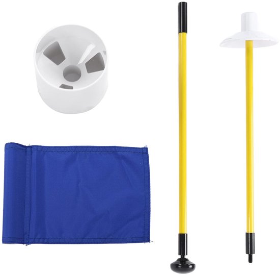 SnelShoppen - Golf Flagstick Mini Golf Vlaggen, Golf Pin Vlag Hole Cup Set, Draagbaar 2-Section Design Golf Putting Green Vlaggenstok Set (Blauw) van Snelshoppen — afbeelding 5