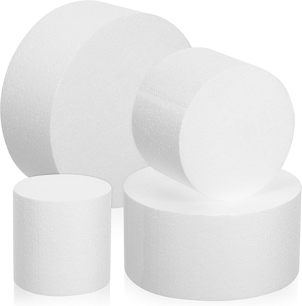 SnelShoppen - Set van 4 Ronde Foam Taartplaten, Lichtgewicht Cake Trappen voor Fondant Decoratie en Meelaags Taarten, Bakbenodigdheden voor Feesten en