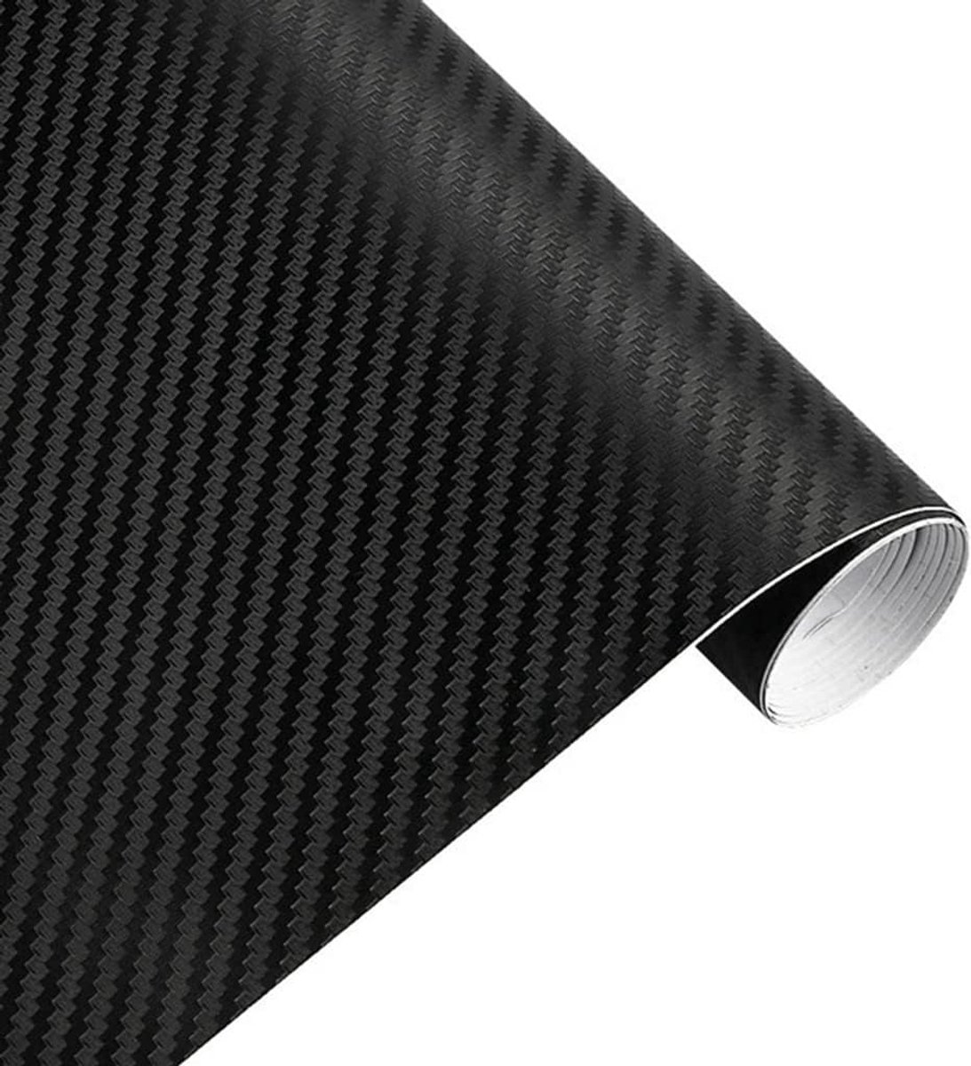 SnelShoppen - 152 x 30 cm Auto Folie, Carbonfolie Sticker, Zelfklevende Accessoires voor Auto, Motor, Laptop, Mobiele Telefoon, PC Behuizingen, Zwart