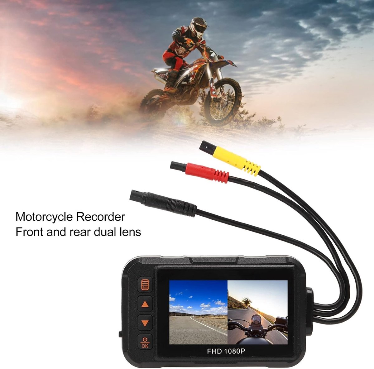 Motorfiets Actie Camera 3in Dash Cam 1080P Voor Achter Video Recorder thumbnail 5