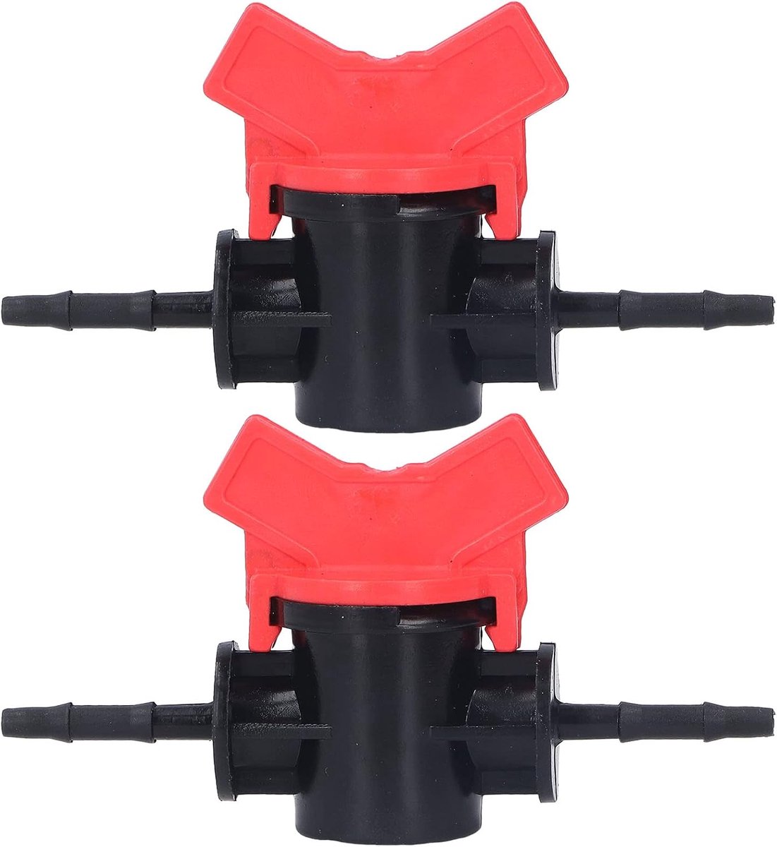 SnelShoppen - 2 Stuks Drip Irrigatie Afsluitklep - Koppeling voor Tuin, Groentetuin en Achtertuin - Barbed Valve 3.5mm - Hoogwaardige ABS Materialen -