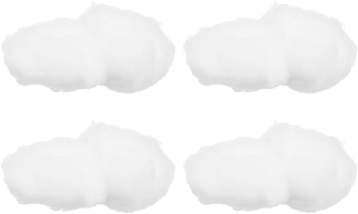 SnelShoppen - 4 Stuks Simulatie Wolken Plafond Decoratie - Kunststof Cotton 3D Witte Wolken Hangers - Voor Feest, Kinderkamer, Kerstboom, Elegant en C