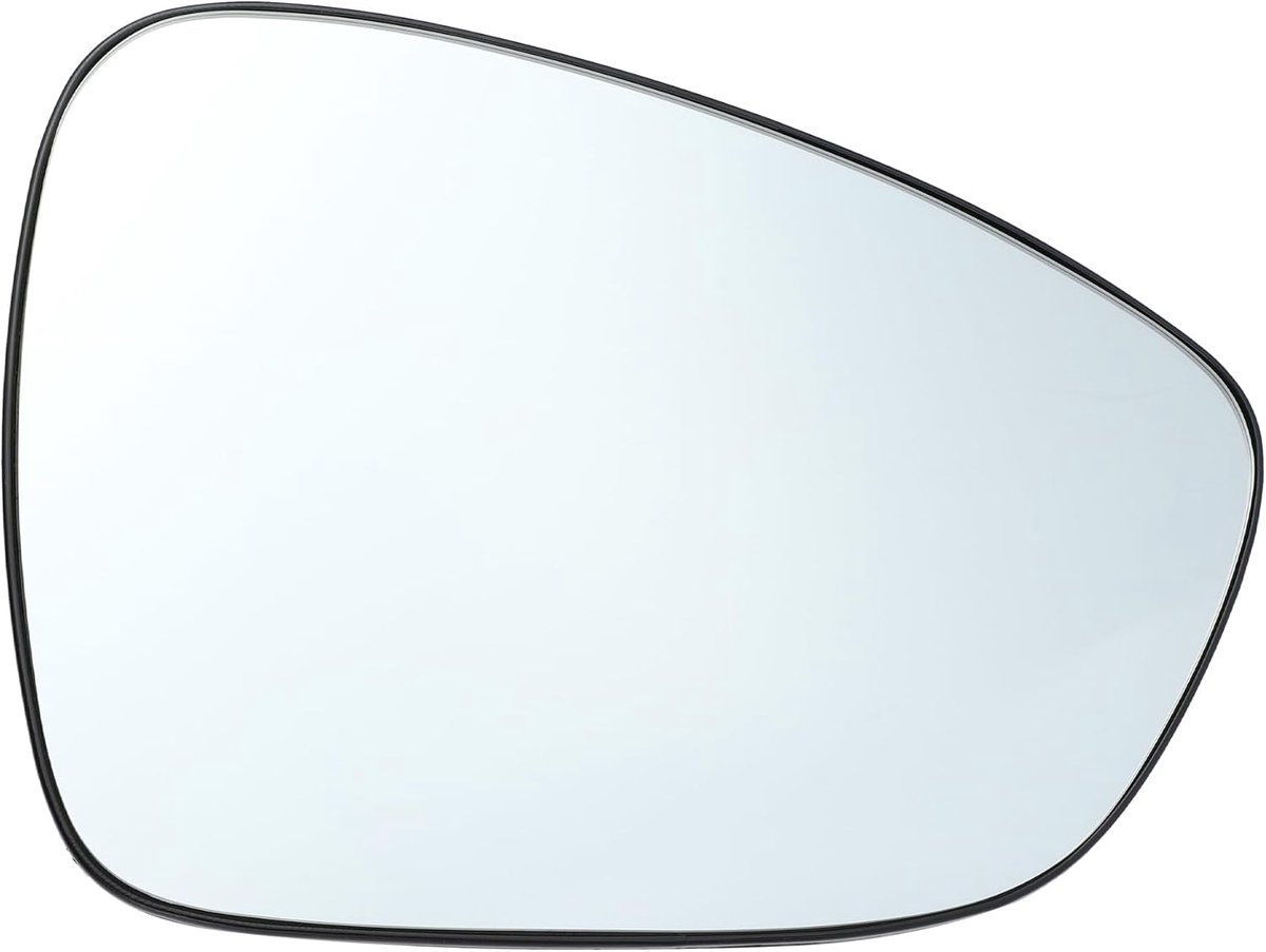 SnelShoppen - Vervangingsglas voor rechter buitenspiegel Citroen C3 2009-2016, verwarmd, met achterplaat, wit, 6.5 inch, auto-accessoires
