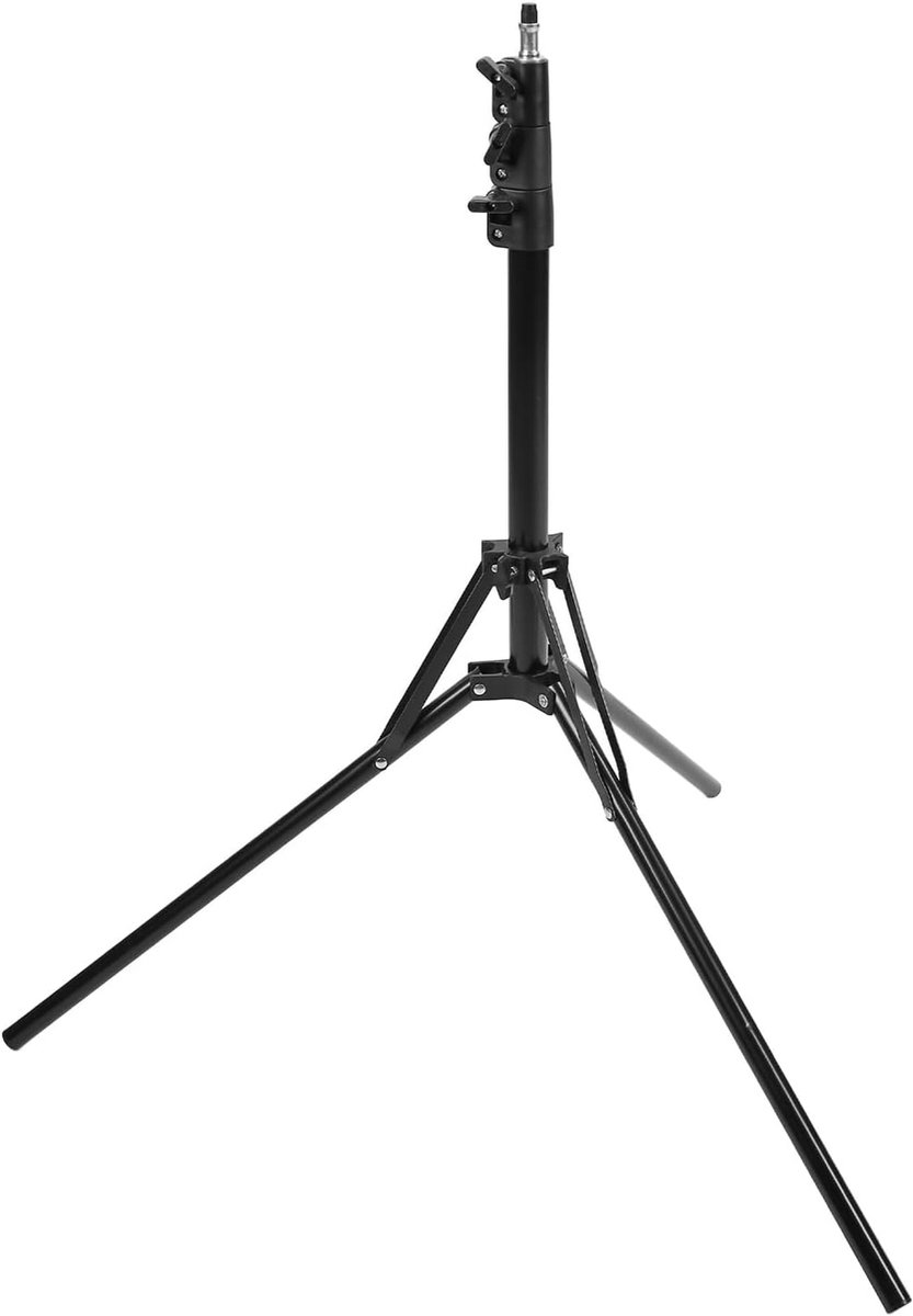 SnelShoppen - 2m Lichtstatief, Volledig Metaal Fotografie Tripod met 1/4 Aansluiting, Aluminium Lichtstatief voor Fotografie Studio Verlichting
