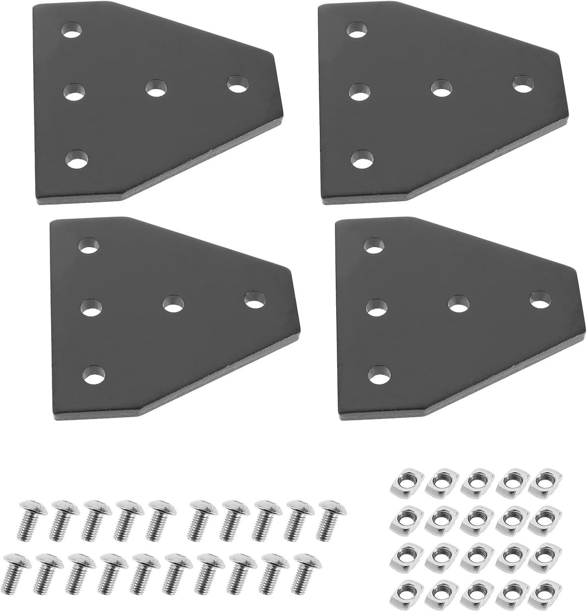 SnelShoppen - 4PCS T-vormige Buiten Joining Plaat 60x60x4mm 5-Gat Beugel Geschikt voor 2020 Serie Mishmi Serie Open Builds V-Slot Aluminium Extrusie P