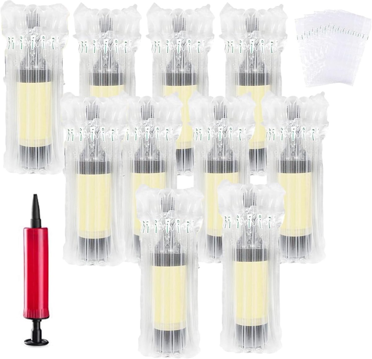 SnelShoppen - Inflatable Packaging Bag voor Flessen, 10 Beschermingsfaciliteiten, Antischok Verpakking voor Glazen Flessen met Pomp, Perfect voor Fees