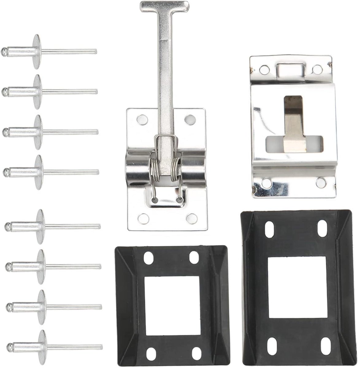 Deurvangerhouder T-vorm - Deurstopper Caravan - Voertuigdeur Vastzetten - Roestvrij Staal 316 - 17 x 5 x 3 cm - Zilver
