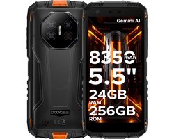 DOOGEE Fire 3 Ultra 4G - Smartphone - Robuuste Smartphone - 24 GB RAM+256 GB ROM/2 TB TF - 5,5 inch HD - Android 15 - 8350mAh - Unisoc T7200 - NFC - Face ID - Vingerafdrukscanner - Oranje