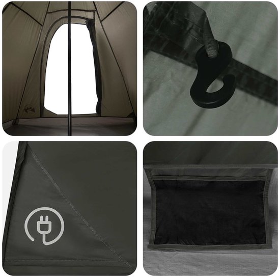 vidaXL - Tipi - Tent - Water-Resistant - 3-persoons - Leger - Groen — afbeelding 5