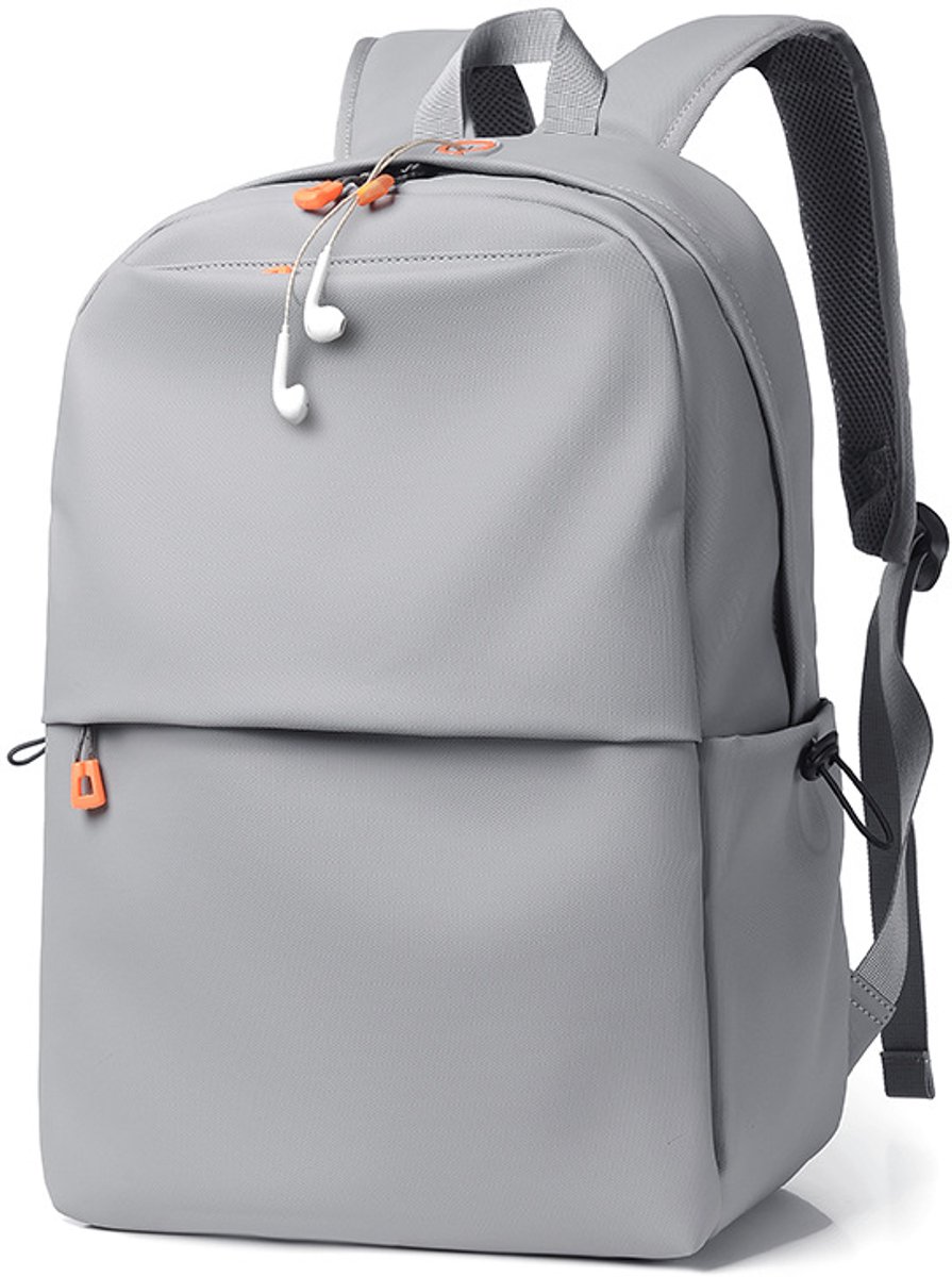 YAGXIG Laptoprugzak - Herenrugzak - Waterdicht - Rugzak voor 15-inch laptops - Met USB-oplaadpoort en hoofdtelefoonaansluiting - Geschikt voor universiteit, school, werk, woon-werkverkeer, enz. (Grijs)