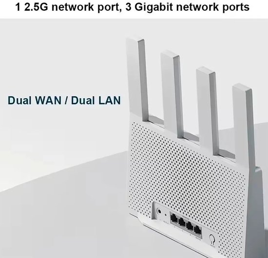 Router Xiaomi White RJ45 Ethernet LAN 10/100/1000 Mbit USB 3.2 Wi-Fi Ethernet LAN 10/100/1000 2.4 GHz-5 GHz Wi-Fi 6 GHz — afbeelding 4