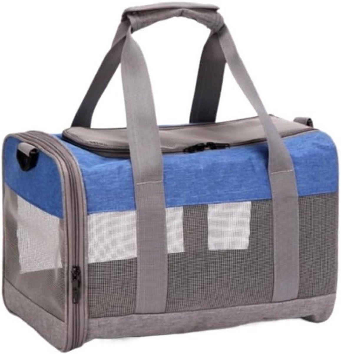 Dieren Transporttas - Reismand Kat Hond - Veilig Vervoer - Doorzichtige Ventilatie - 26x25x38cm - F