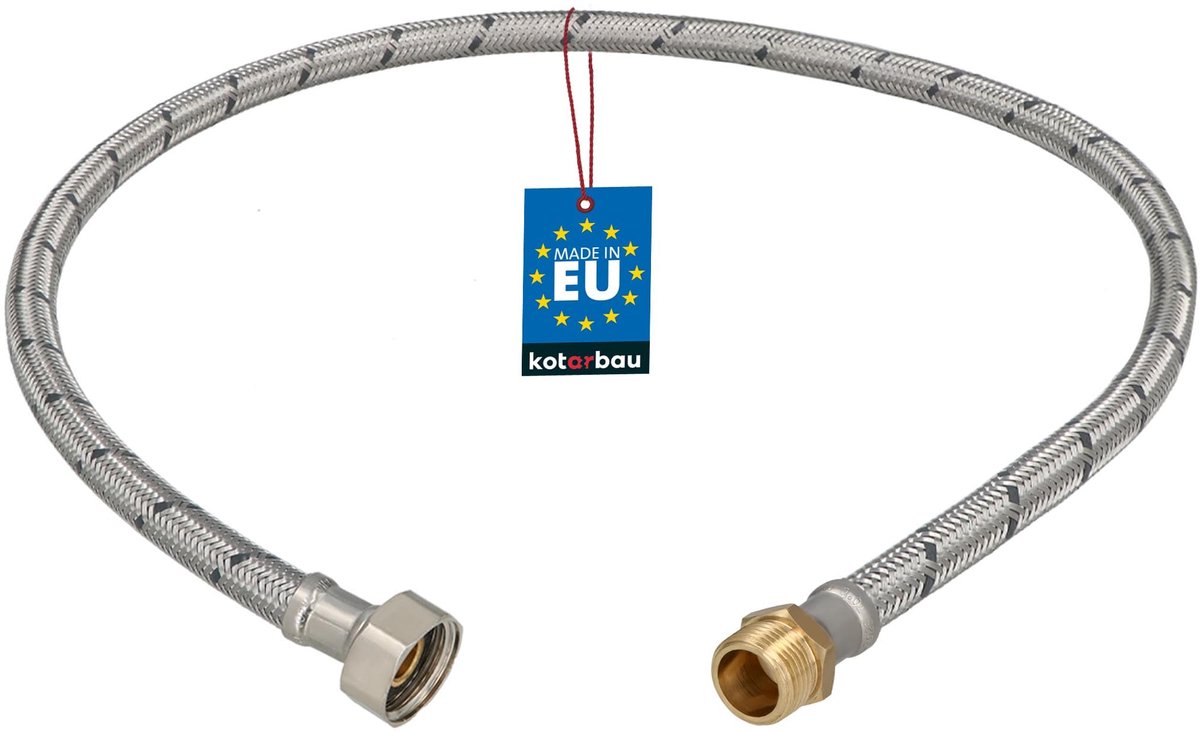 KOTARBAU® Flexibele Aansluitslang 1/2"x3/8" - Sanitaire Aansluitslang 90 cm - Flexibele Kraanslang - Buitendraad x Binnendraad - Aansluitslang Armatuur - Gevlochten Roestvrijstalen Aansluitslang