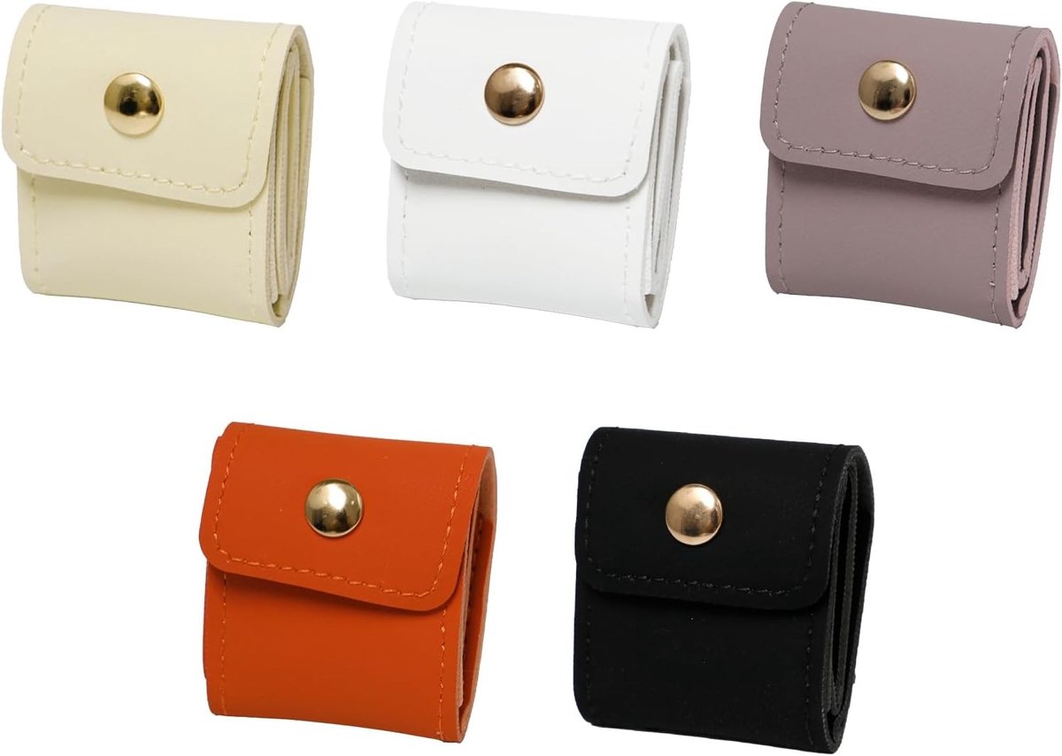 Set van 5 Vouwbare Sieraden Reiszakken - Organiser voor Oorbellen, Ringen en Kettingen, Veilig en Handig voor Reizen