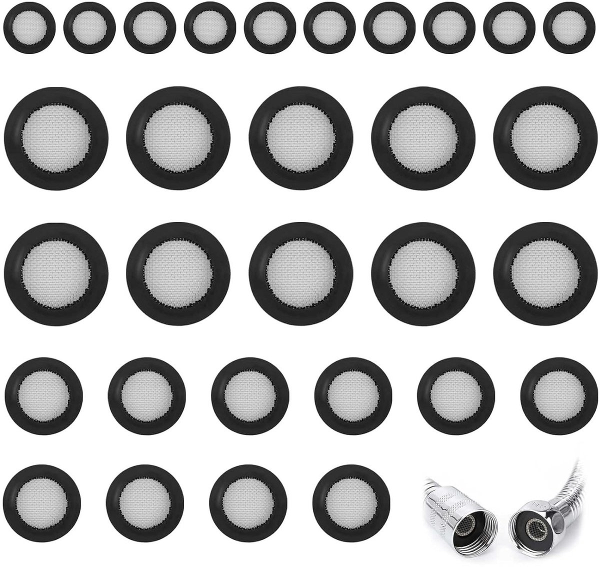 Set van 30 Stuks Rubber O-ringen voor Douchekoppen, Slangen en Kranen - Inclusief 3/4, 1/2 en 1 Inch, Duurzame Waterdichte Afdichtingen