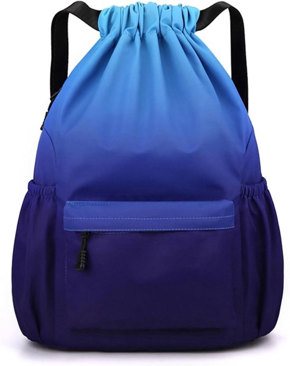 Outdoor Reistas met Schouderband en Trekkoord, Waterdichte Rugzak voor Sport en Avontuur, 25L, 48 x 34 x 15 cm, Gradiënt Blauw