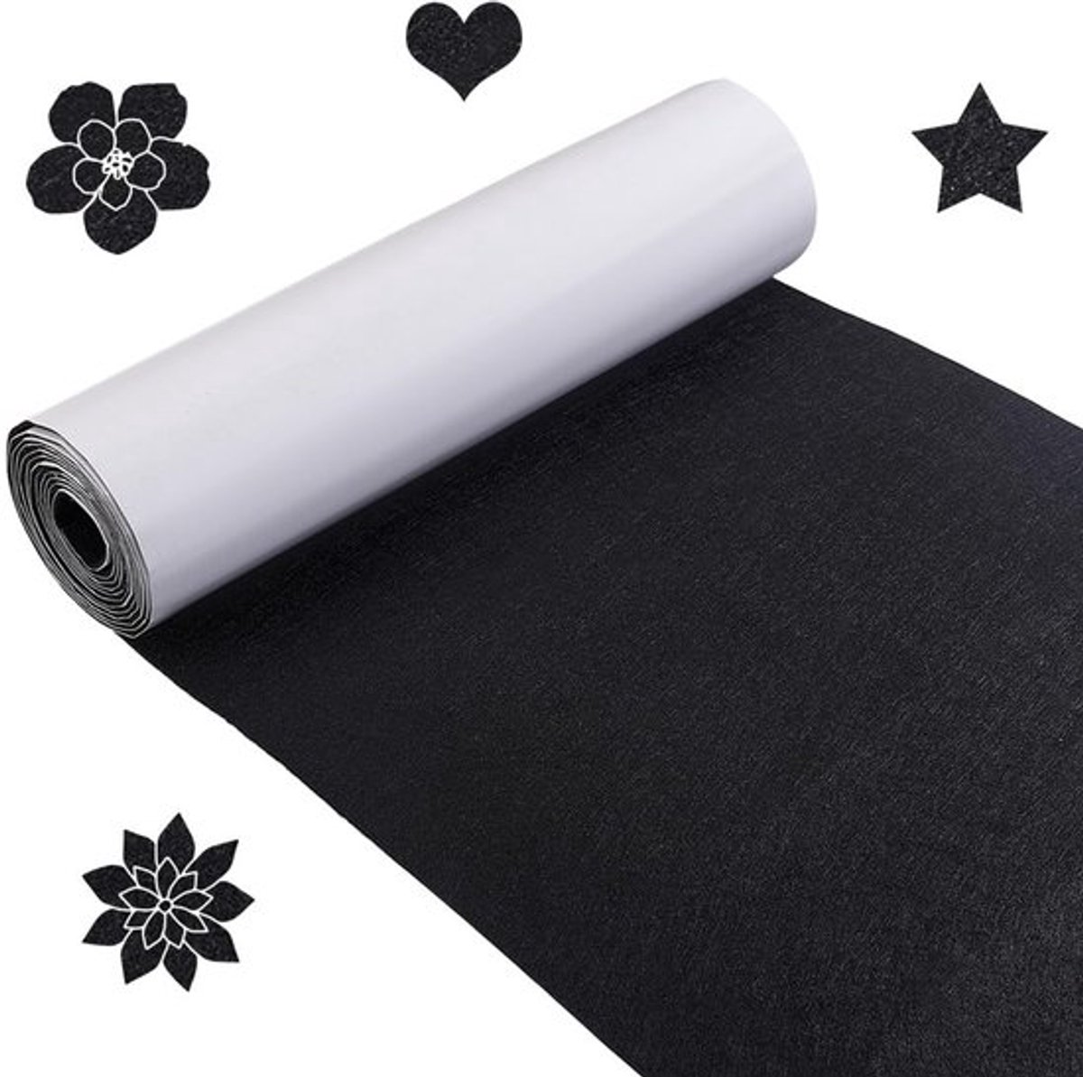Zelfklevende Viltstof van 3m, 40cm Breed - Vilt Inserts voor Sieradenbox, Decoraties en Fotolijsten, Zwart Vilt voor Creatieve Projecten