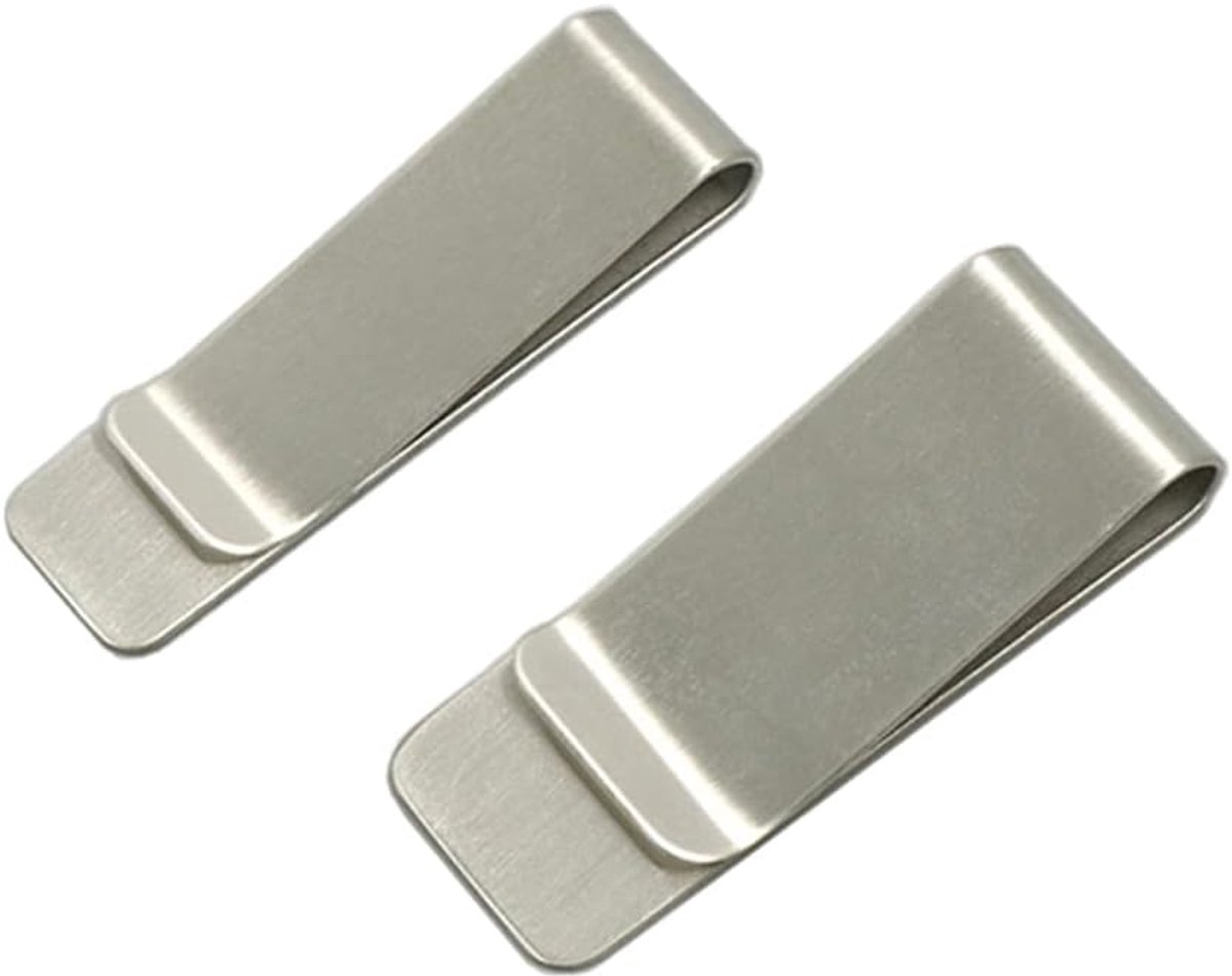SnelShoppen - Geldclip Rvs Minimalistisch - Dunne Business Creditcardhouder Goud - Lichtgewicht Portemonnee Clip voor Mannen en Vrouwen - Set van 2, Z