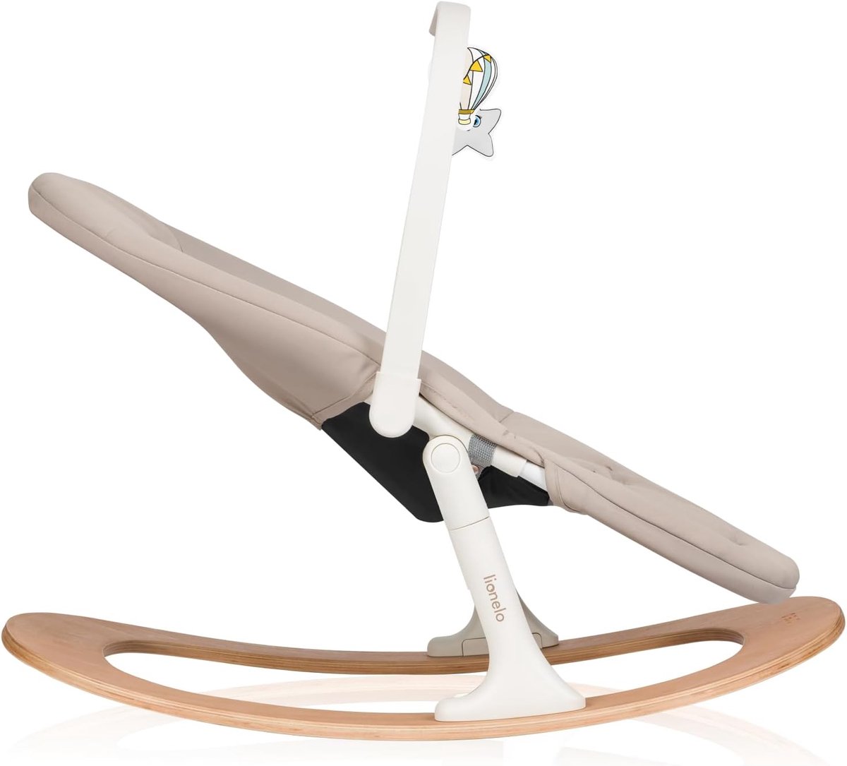 Wipstoeltje Baby - Baby Schommel - Ontspannen Baby - Beukenhouten Frame - Tot 9kg - Beige