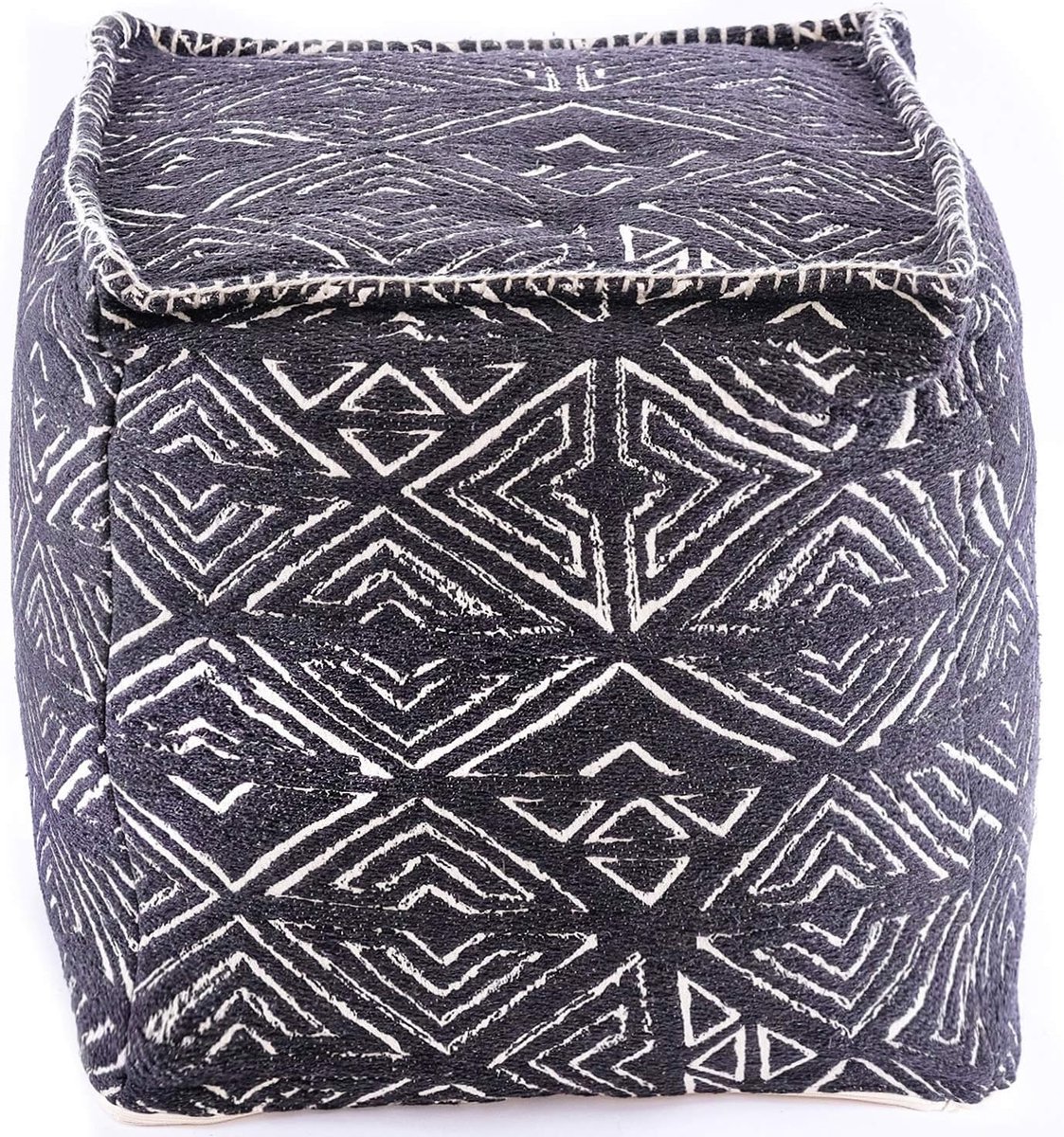 SnelShoppen - Mandala Bohemian Pouf Cube Cover 50cm - Luxe Craft Room Decoratie - Boho Chic Zitting Ottomaanse - Ideaal voor Woonkamer, Slaapkamer, Ki