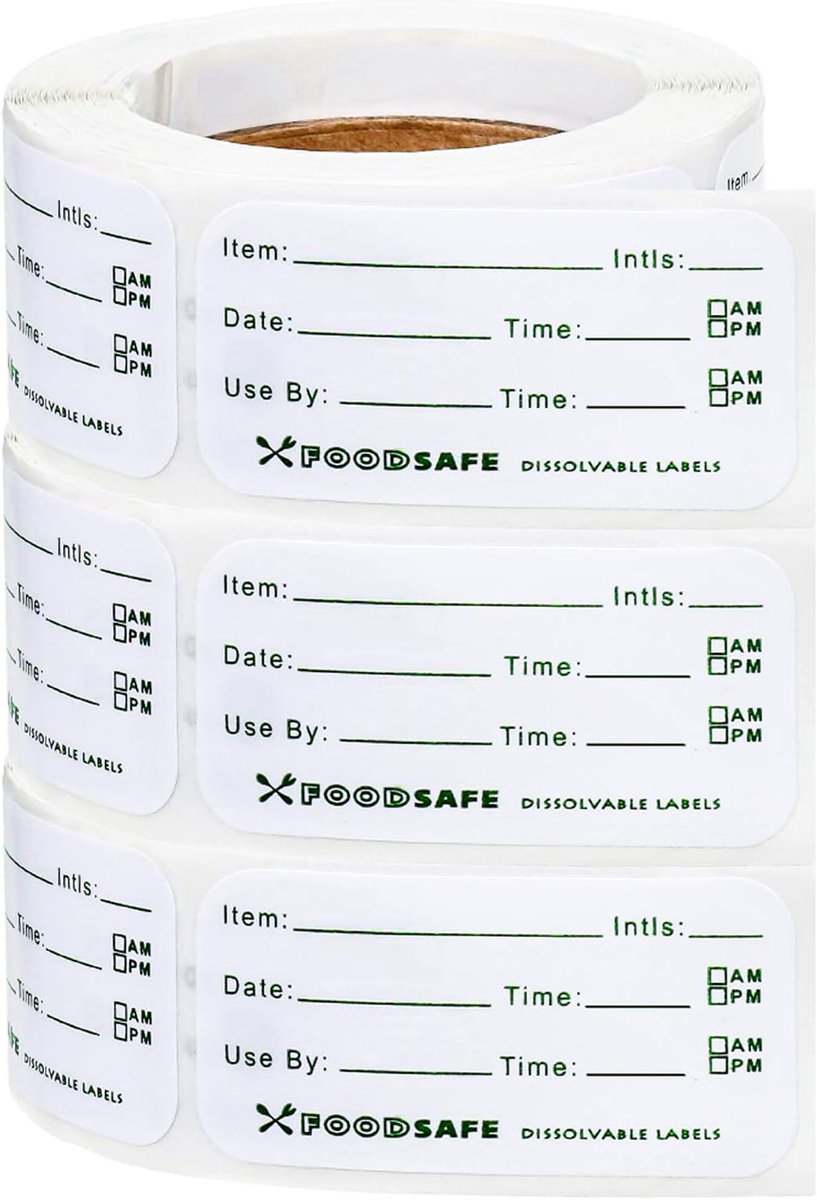 3 Rolls Food Storage Labels Glue Removable Food Labels Food Storage Freezer Sticker for Home Restaurant Food Date Safe - ShopVlot