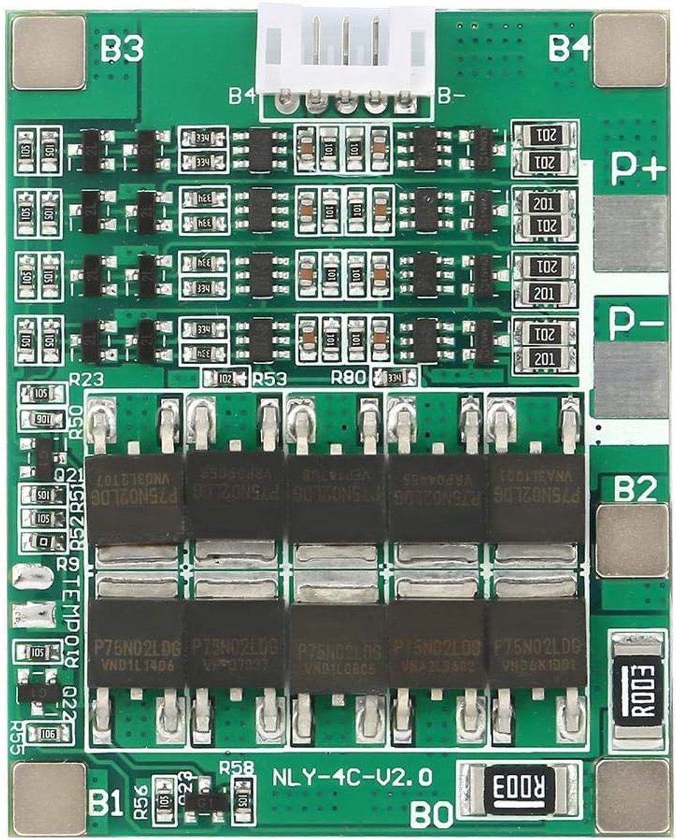 SnelShoppen - Oplaadbord Lithium Accu 4S 50A PCB Beschermplaat Accu Cell 3.2V Oplaadmodule Li-Ion Veilig en Snel