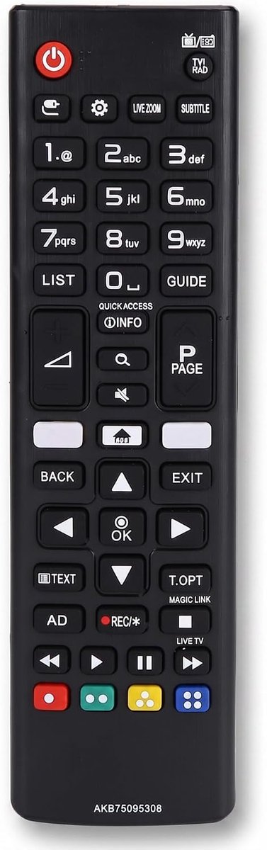SnelShoppen - Vervangende Afstandsbediening voor LG LCD TV AKB75095304 AKB75095305 AKB75095306 AKB75095308 - Lichtgewicht, Duurzaam, Tot 8 Meter Berei