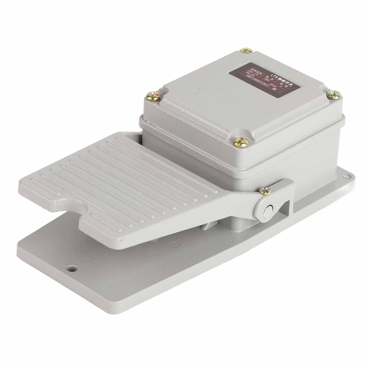SnelShoppen - Voetpedaal Momentaan Aluminium Industrieel Metaal Met Kabelinvoer AC 250V 15A 1NO 1NC voor Professioneel Gebruik