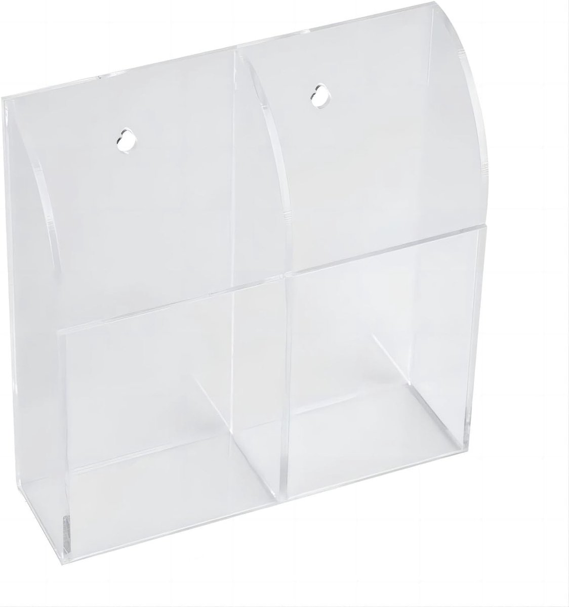SnelShoppen - Remote Control Holder, Wandmontage, Acryl, Organizer voor Afstandsbedieningen, TV, Airconditioning, Verwarming - 2 Vakken