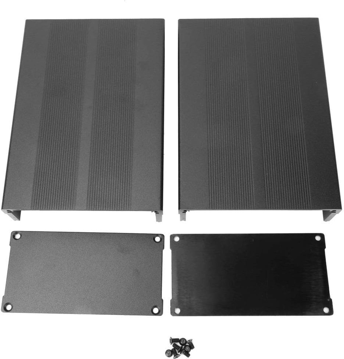 SnelShoppen - Aluminium Koelkastje 55 x 106 x 150 mm voor Elektronische DIY Projecten, Snelle Warmteafvoer, Zwart, Modern, Industrie