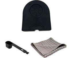 Professionele koffietamper mat set met antislip handvat en schoonmaakdoek – ideaal voor espresso machines, portafilter en barista accessoires in de thuiskeuken en café, perfect voor koffieliefhebbers en barista's