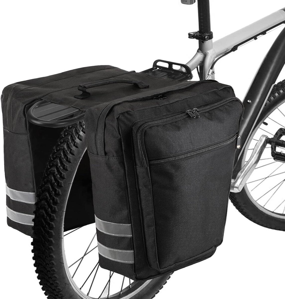 Fietstassen Dubbel - Zadeltas Bagagedrager - Outdoor Rijden - Waterdicht Materiaal - 28 Liter Capaciteit - Zwart