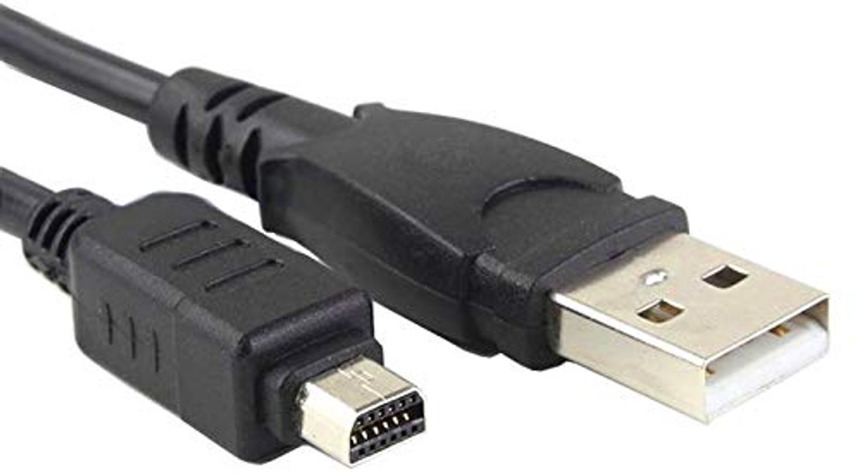 SnelShoppen - Vervangende Compatibele OLYMPUS SZ-30MR/SZ-31MR/TG-1 Digitale Camera Accu Lader + Foto Overdracht USB Kabel 1 Meter Zwart