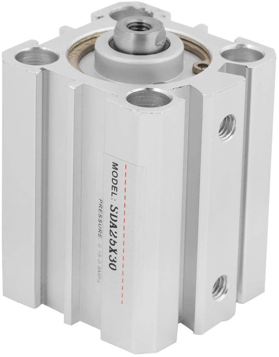 SnelShoppen - Pneumatische Cilinder Dubbeldactionele Aluminium SDA25x30 voor Industrie, Compact, Levensduur, Zelf-Smerend, 30mm