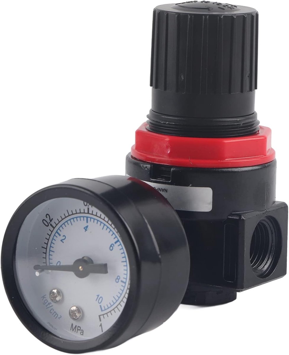 SnelShoppen - Lucht Drukregelaar met Manometer voor Compressoren AR2000 G1/4" - Compacte en Duurzame Aluminium Drukregulator voor Stabiele Luchtdruk C