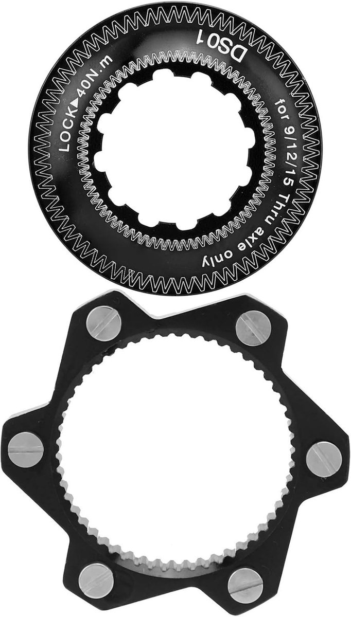 SnelShoppen - Bicycle Brake Center Lock Aluminium Legering 6 Schijfrem Adapter Set voor Mountainbike (Zwart) - Duurzaam, Roestbestendig, Hoogwaardige