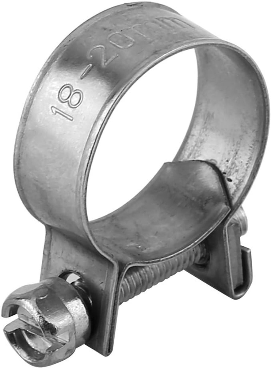 SnelShoppen - 10 Stuks Slangklemmen, 304 Roestvrij Staal Verstelbaar 6mm-20mm Voor Brandstofleidingen, Sanitair, Automobiel (18-20mm)