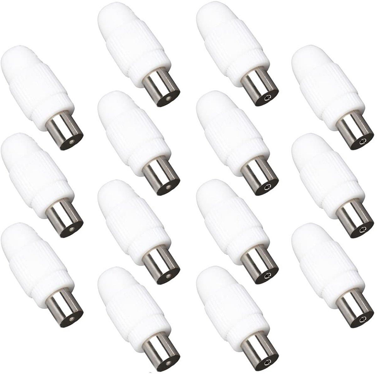 Greluma 7 x Plug + 7 x Bus TV Antenna Coaxial Plug Adapter White - ShopVlot