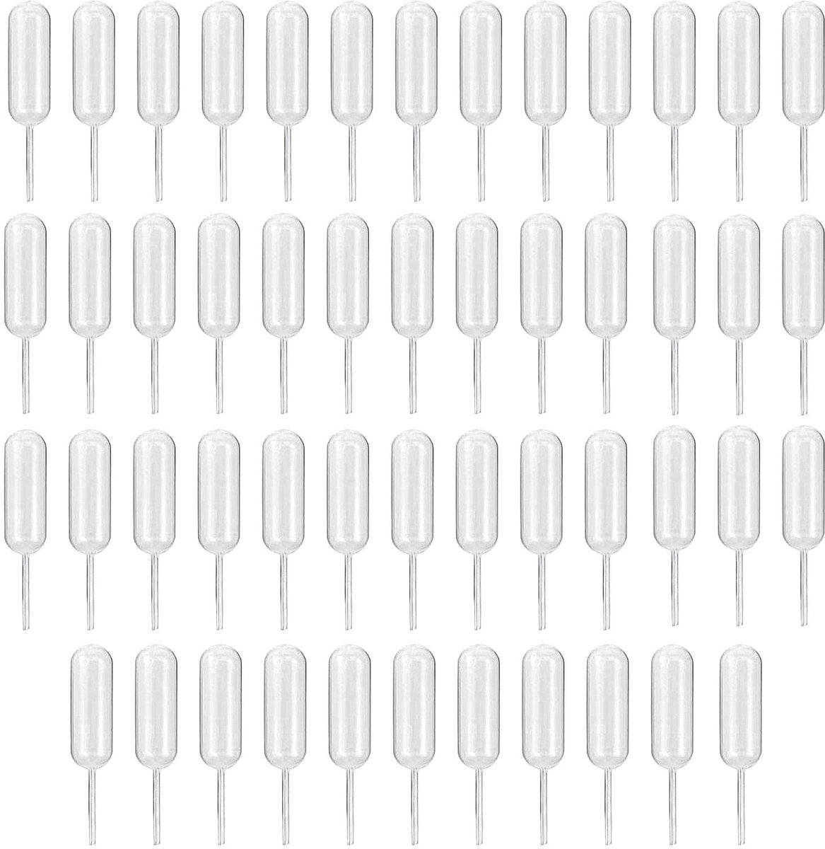 SnelShoppen - Pack van 50 Wegwerp Plastic Transfer Pipetten 3 ml, Transparante Pipetten voor Vloeistoffen, Squeeze Dropper voor Keuken, Feest, Tuin en