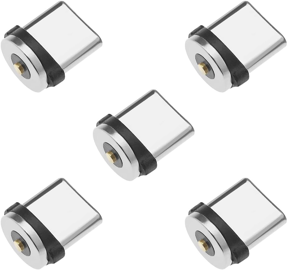 SnelShoppen - 5x Type C Magnetische Connector Rotating Type C Magnetische Adapter Magnetische Connector Tips Hoofd Voor Magnetische Oplaadkabel Oplaad
